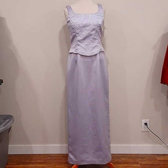 Jessica McClintock Gunne Sax Faux 2 Piece Lilac Satin Gown NEW- Sz. 7/8 - Picture 14 of 14